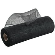 OTEMRCLOC 1PC Poly Deco Mesh Ribbon for Wreaths All Colors Wreath Making Supplies for Crafting, Black/10 Inches x 10 Yards